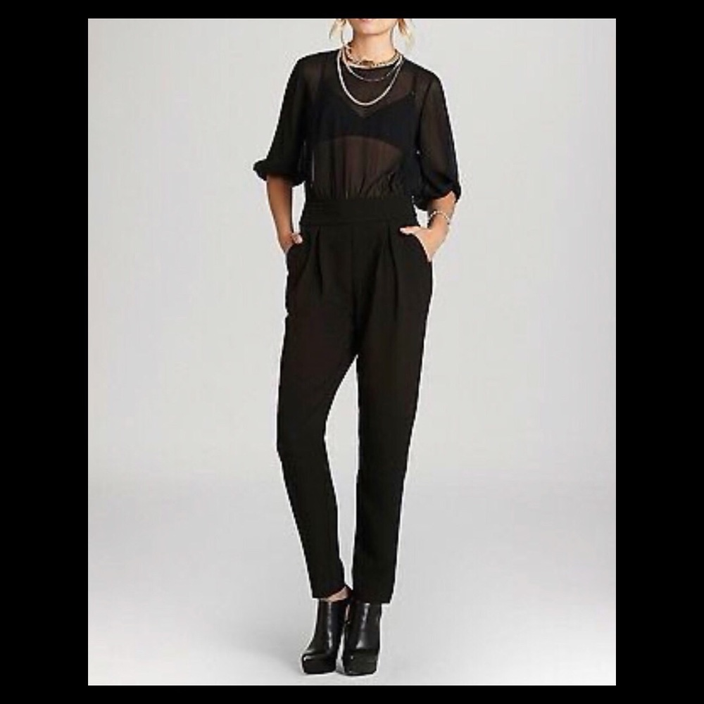 BCBG sheer jumpsuit